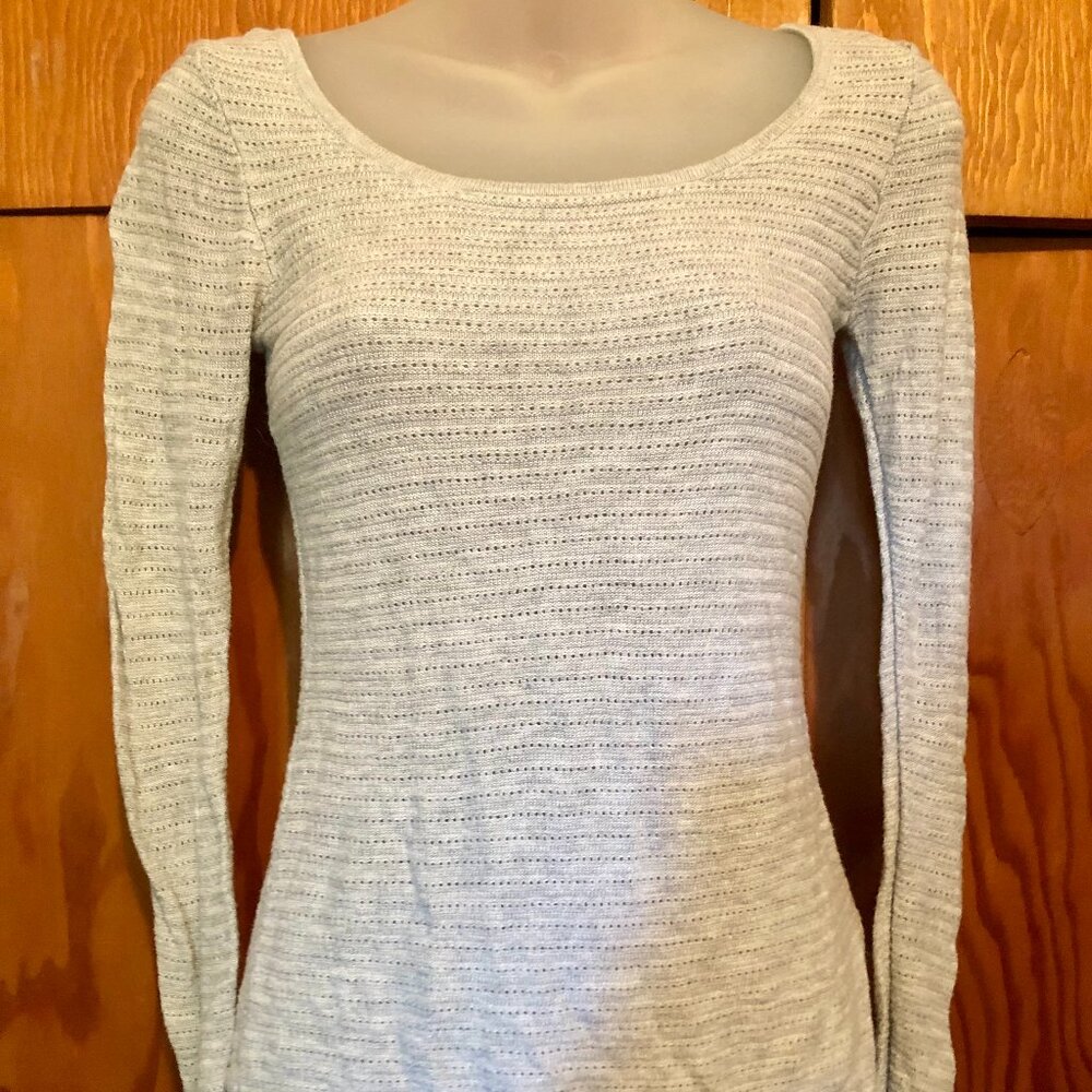 Express Knit Scoop Neck Long Sleeve Shirt, XS